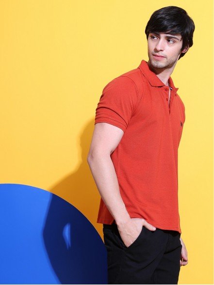 Classy  Rust Orange Polo T-Shirt