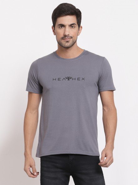 Steel Grey Printed T-Shirt