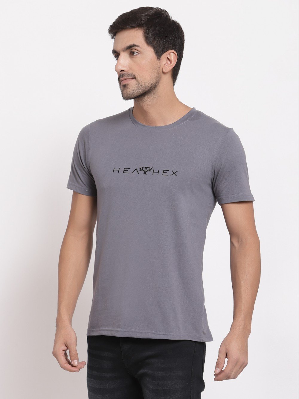 Steel Grey Printed T-Shirt