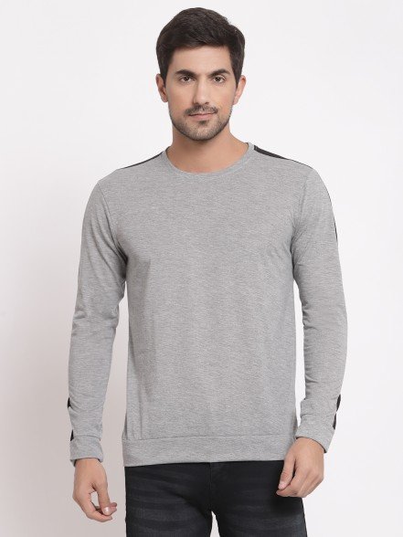 Luxury Men Striped Grey T-Shirt