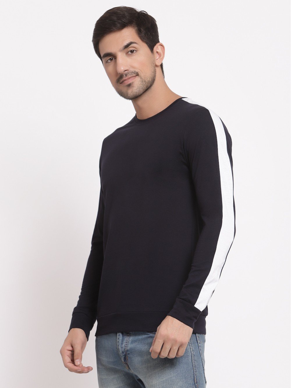 Luxury Men Striped Black T-Shirt