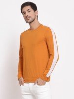 Luxury Men Striped Light Mustard T-Shirt