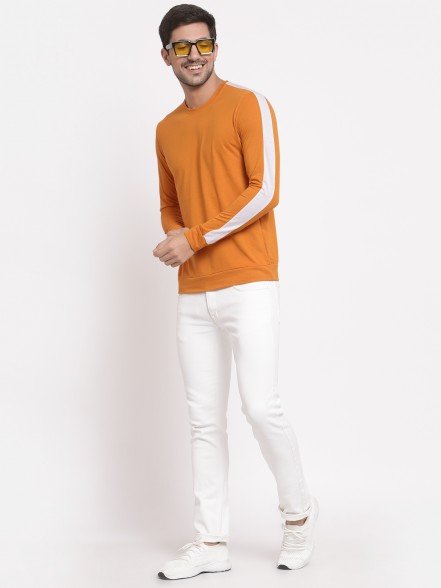 Luxury Men Striped Light Mustard T-Shirt