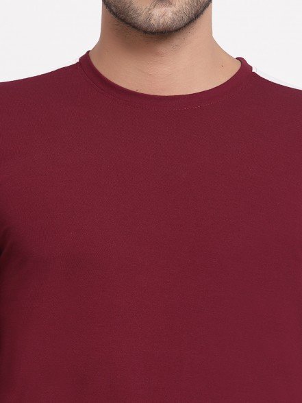 Luxury Men Striped Maroon T-Shirt