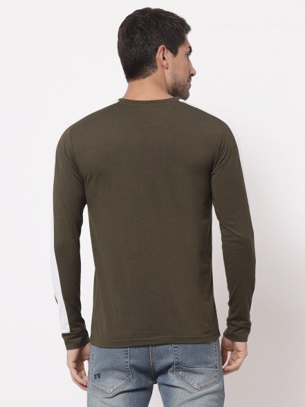 Luxury Men Striped Olive T-Shirt