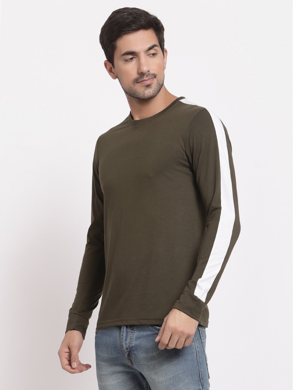 Luxury Men Striped Olive T-Shirt