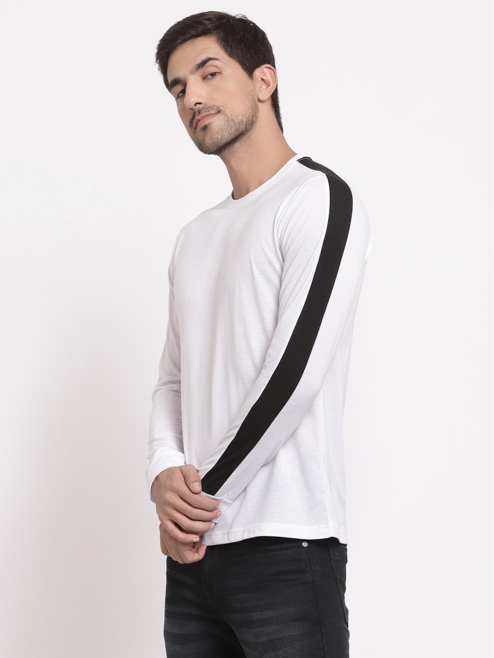 Luxury Men Striped White T-Shirt