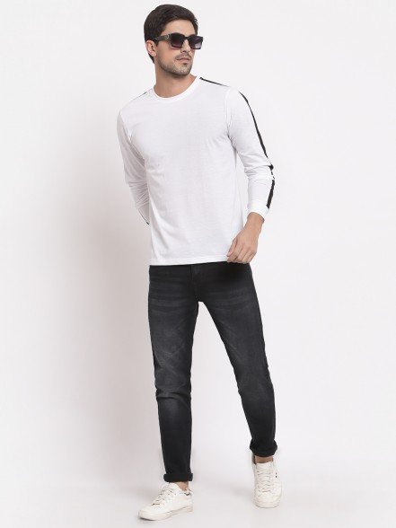 Luxury Men Striped White T-Shirt