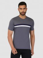 Men's Classic Striped Navy Half Sleeve T-Shirt