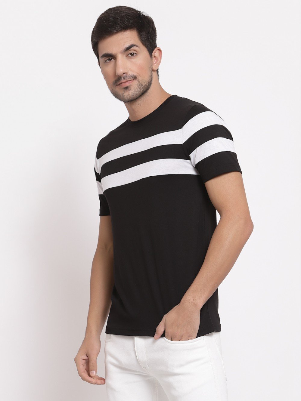 Leisure Black Striped T-Shirt