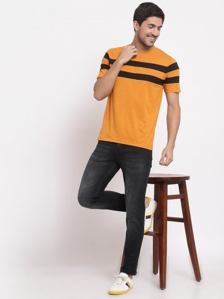 Leisure Dark Mustard Striped T-Shirt