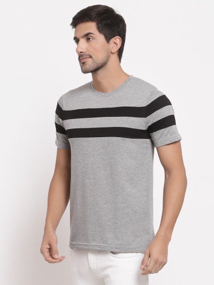 Leisure Grey Striped T-Shirt