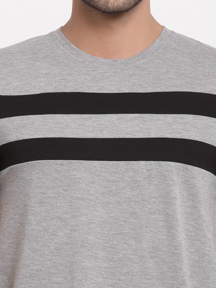 Leisure Grey Striped T-Shirt