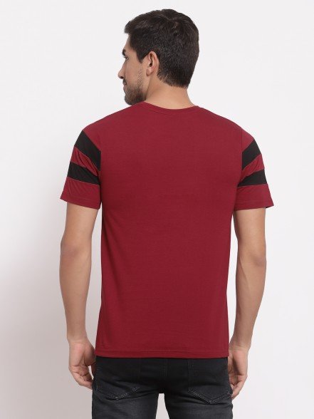 Leisure Maroon Striped T-Shirt