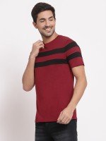 Leisure Maroon Striped T-Shirt