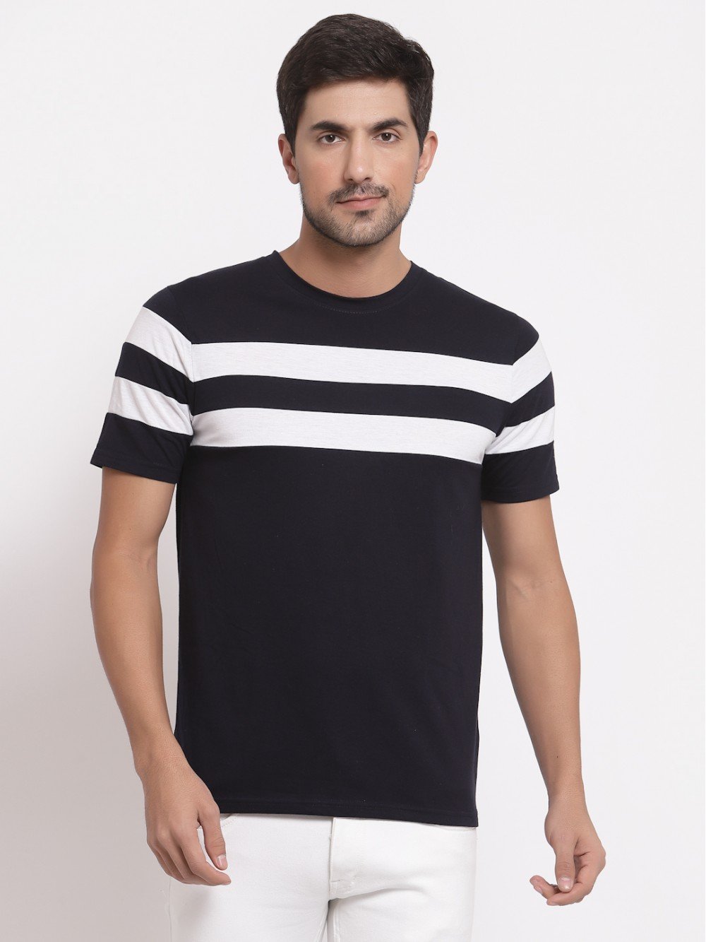 Leisure Navy Striped T-Shirt