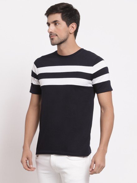 Leisure Navy Striped T-Shirt