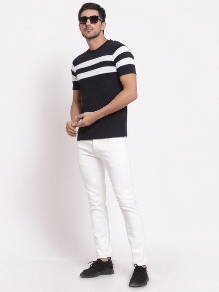 Leisure Navy Striped T-Shirt