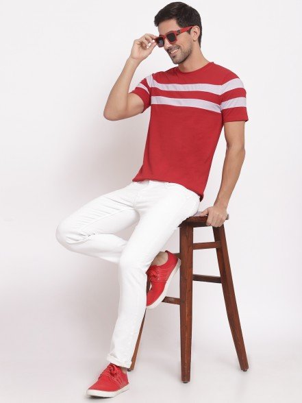 Leisure Red Striped T-Shirt