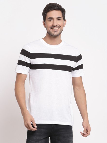 Leisure White Striped T-Shirt