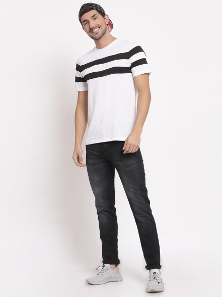 Leisure White Striped T-Shirt