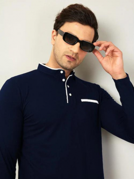 Henley Navy T-Shirt