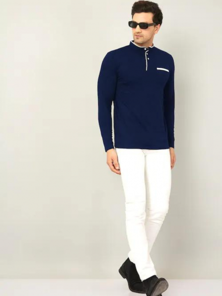 Henley Navy T-Shirt