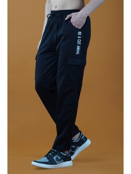 Poly Stripe Black Jogger