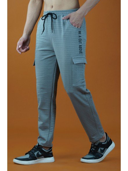 Poly Stripe Light Grey Jogger