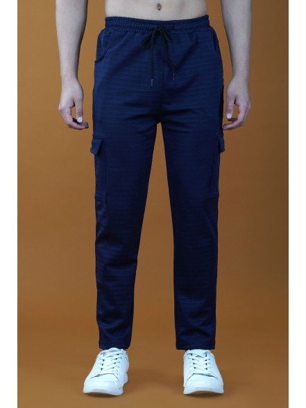 Poly Stripe Navy Jogger