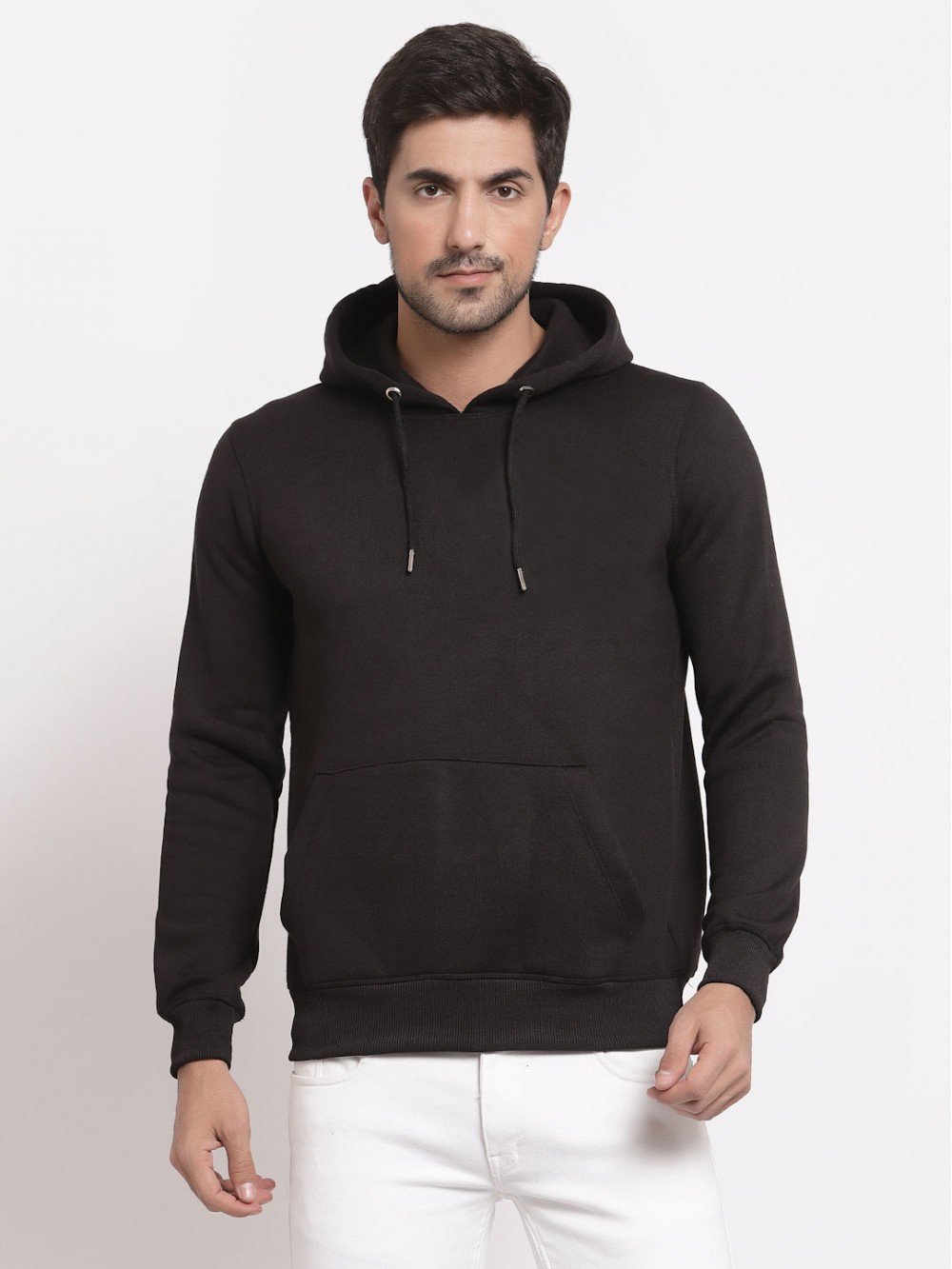 Plain Black Hoodie For Men