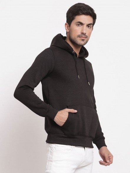 Plain Black Hoodie For Men