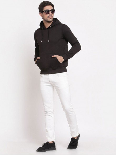 Plain Black Hoodie For Men