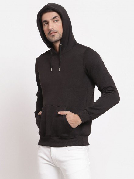 Plain Black Hoodie For Men