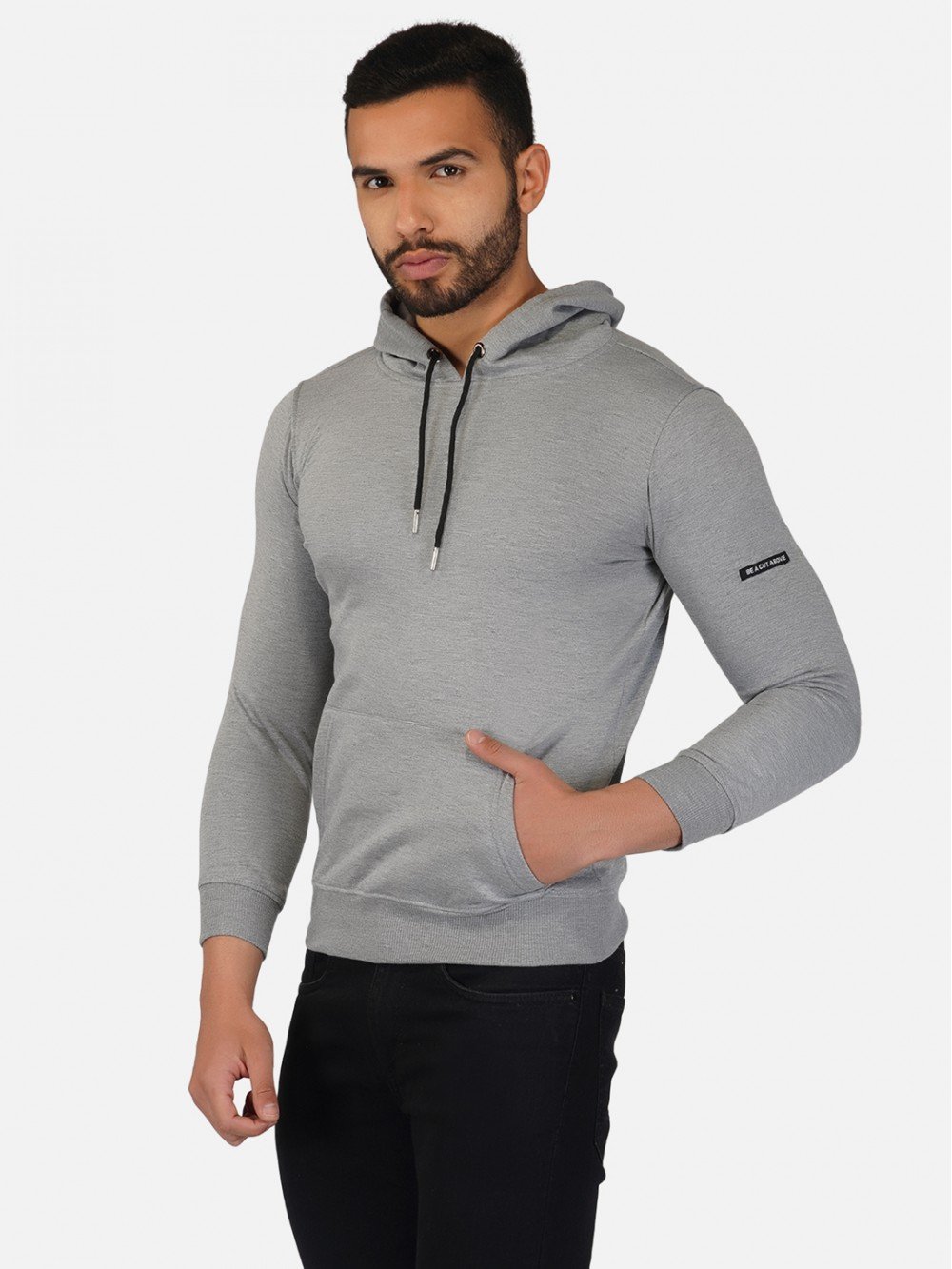 Plain Grey Hoodie For Men