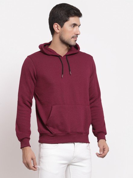 Plain Maroon Hoodie For Men