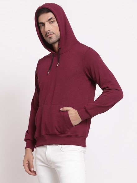 Plain Maroon Hoodie For Men