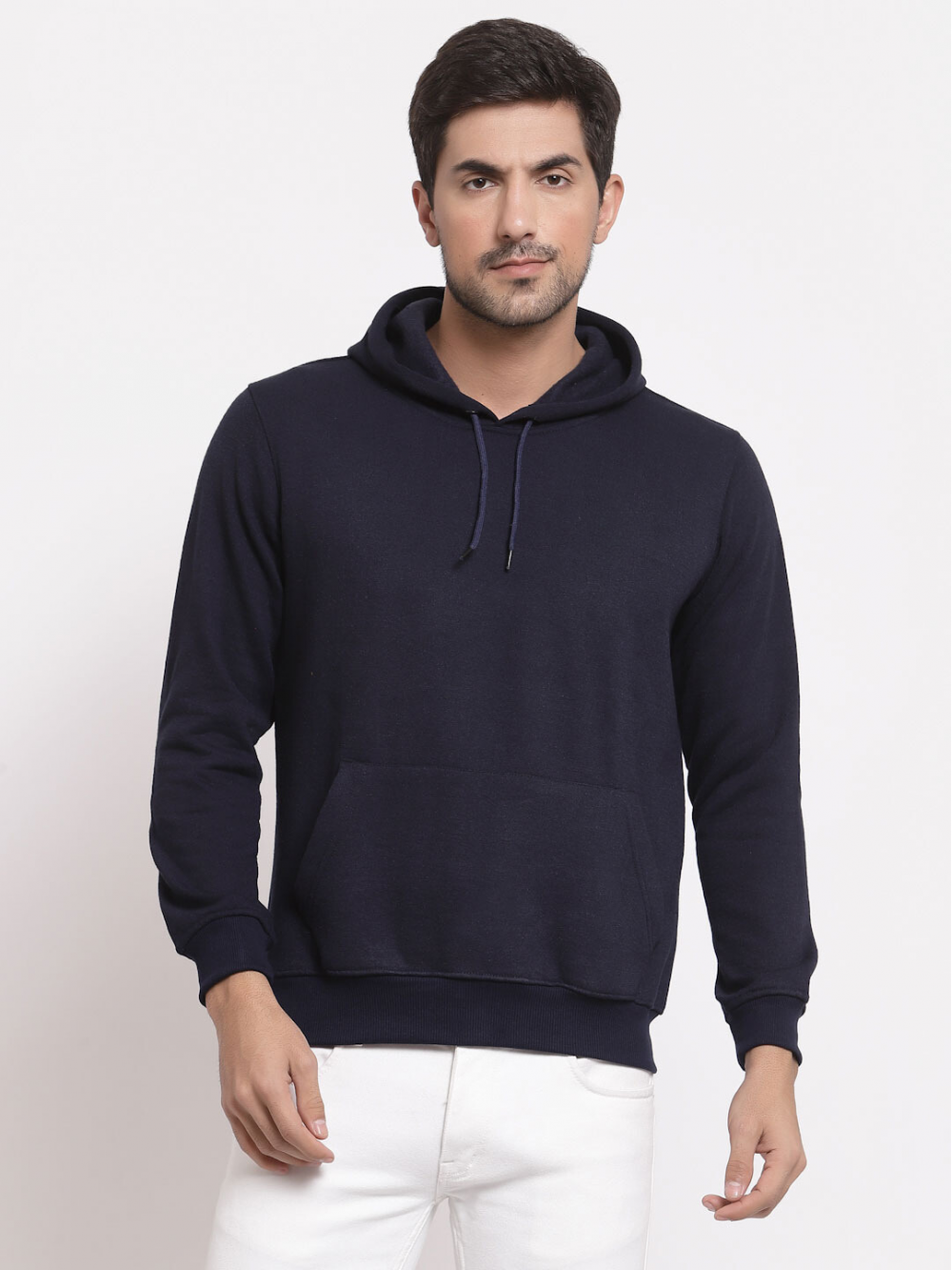 Plain Navy Blue Hoodie For Men