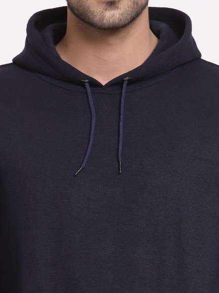 Plain Navy Blue Hoodie For Men