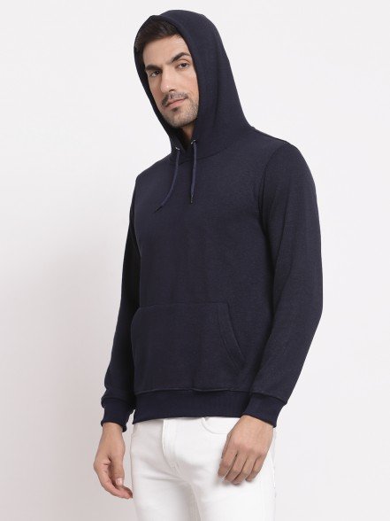 Plain Navy Blue Hoodie For Men