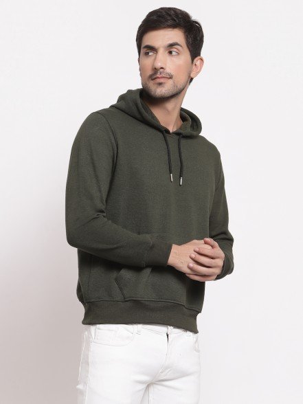 Plain Olive Hoodie For Men