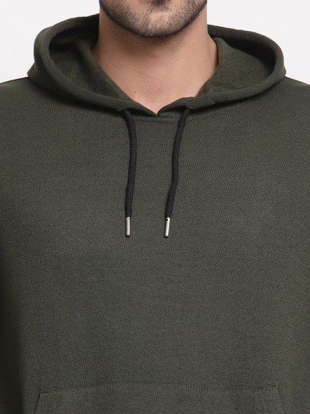 Plain Olive Hoodie For Men