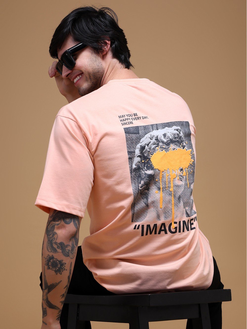 Nevermind Oversized Peach T-Shirt