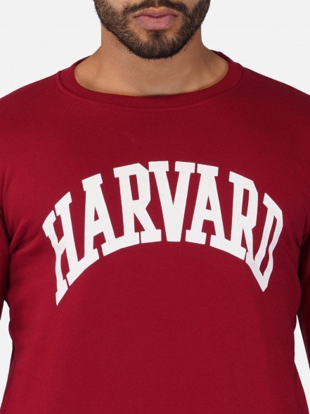 Maroon Printed Fleece Sweatshirt - Harvard