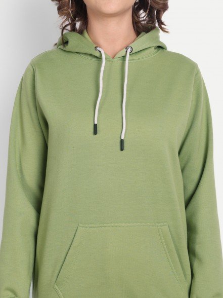 Elegant Green Women Hoodie