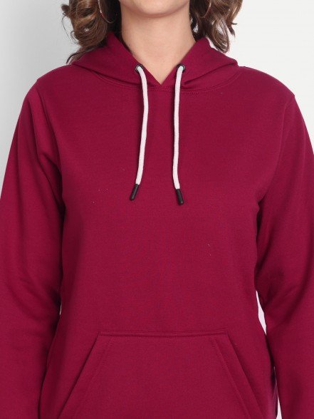 Elegant Maroon Women Hoodie