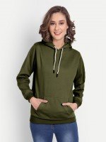 Elegant Olive Women Hoodie