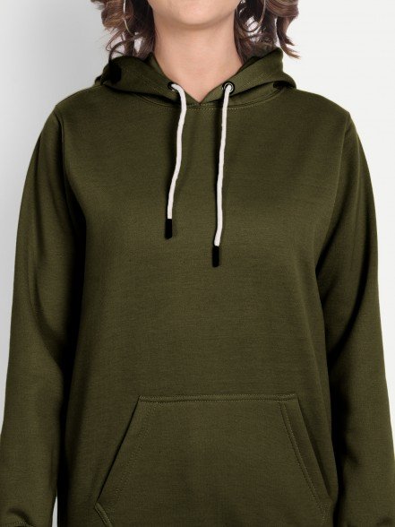 Elegant Olive Women Hoodie