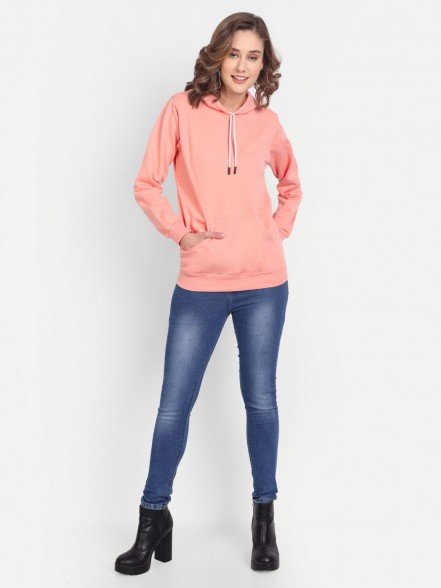 Elegant Peach Women Hoodie