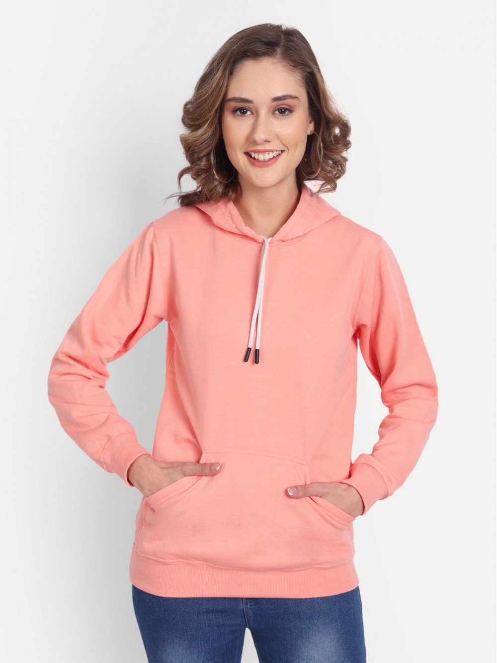 Elegant Peach Women Hoodie